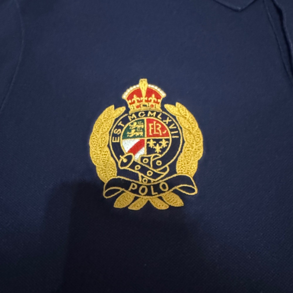 Polo Ralph Lauren Mens XXL Navy Blue Big Pony Royal Crest Classic Fit Polo Shirt - Picture 4 of 8